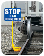 4015-05 Signs - Holders 
Permanent Hinged - Bolts to base of rail. Holder folds down flat.