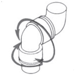 Style 50 - D2000 Double Swivel Joint With One Elbow at One Side and Straight at the Other
                                        Side